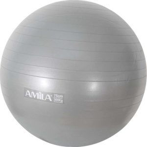 μπάλα γυμναστικής amila 65 cm γκρι 1200 gr -48422-