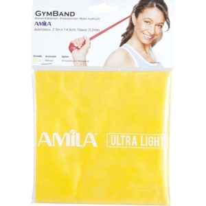 λάστιχο gymband 2,5m - 0,3mm κίτρινο amila -48185-
